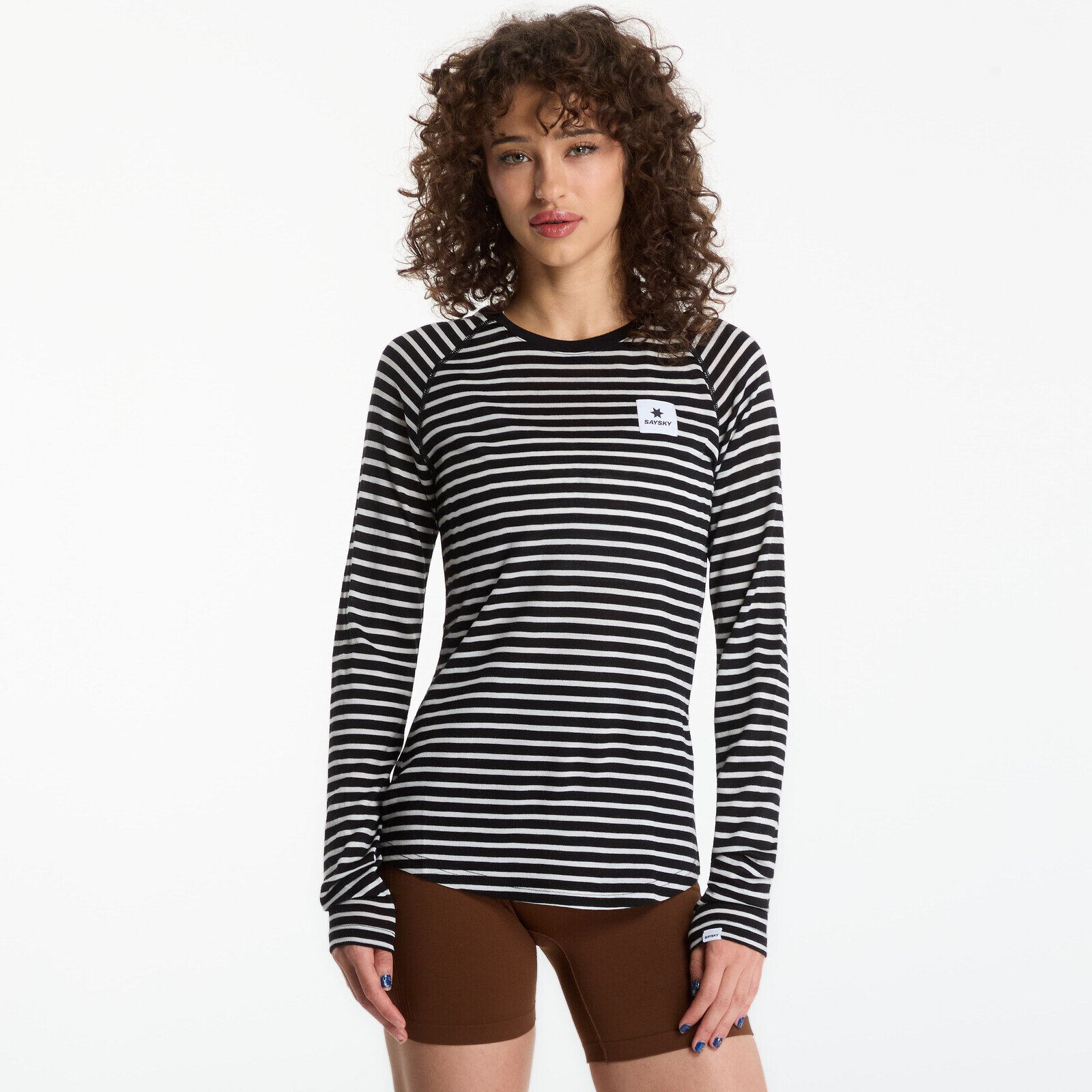 T-shirt SAYSKY W Merino 165 Base Layer Long Sleeve Stripes L