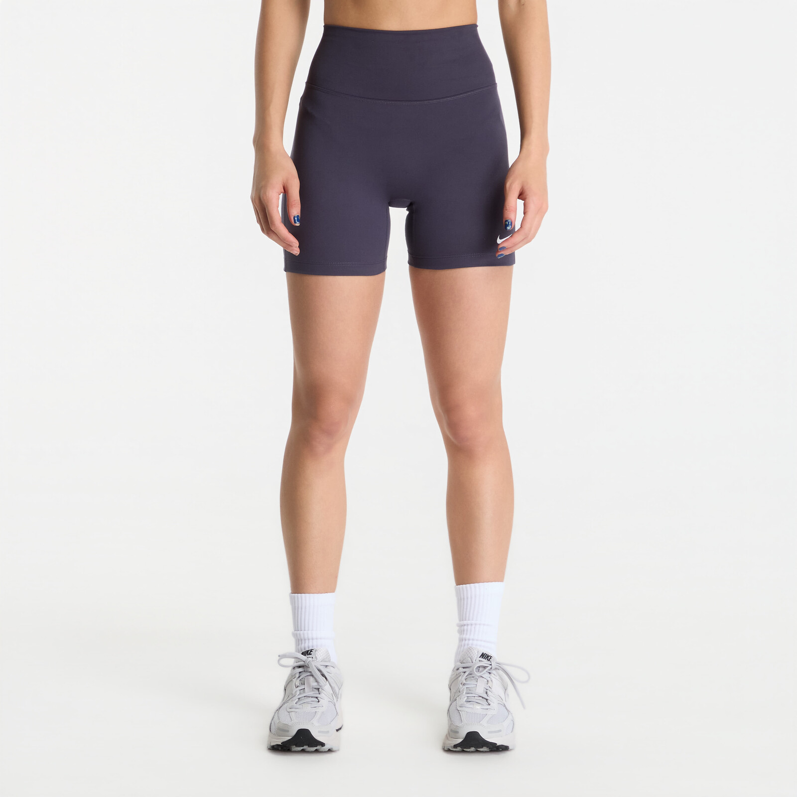 Nike One High-Waisted 5 Biker Shorts Gridiron/ White M