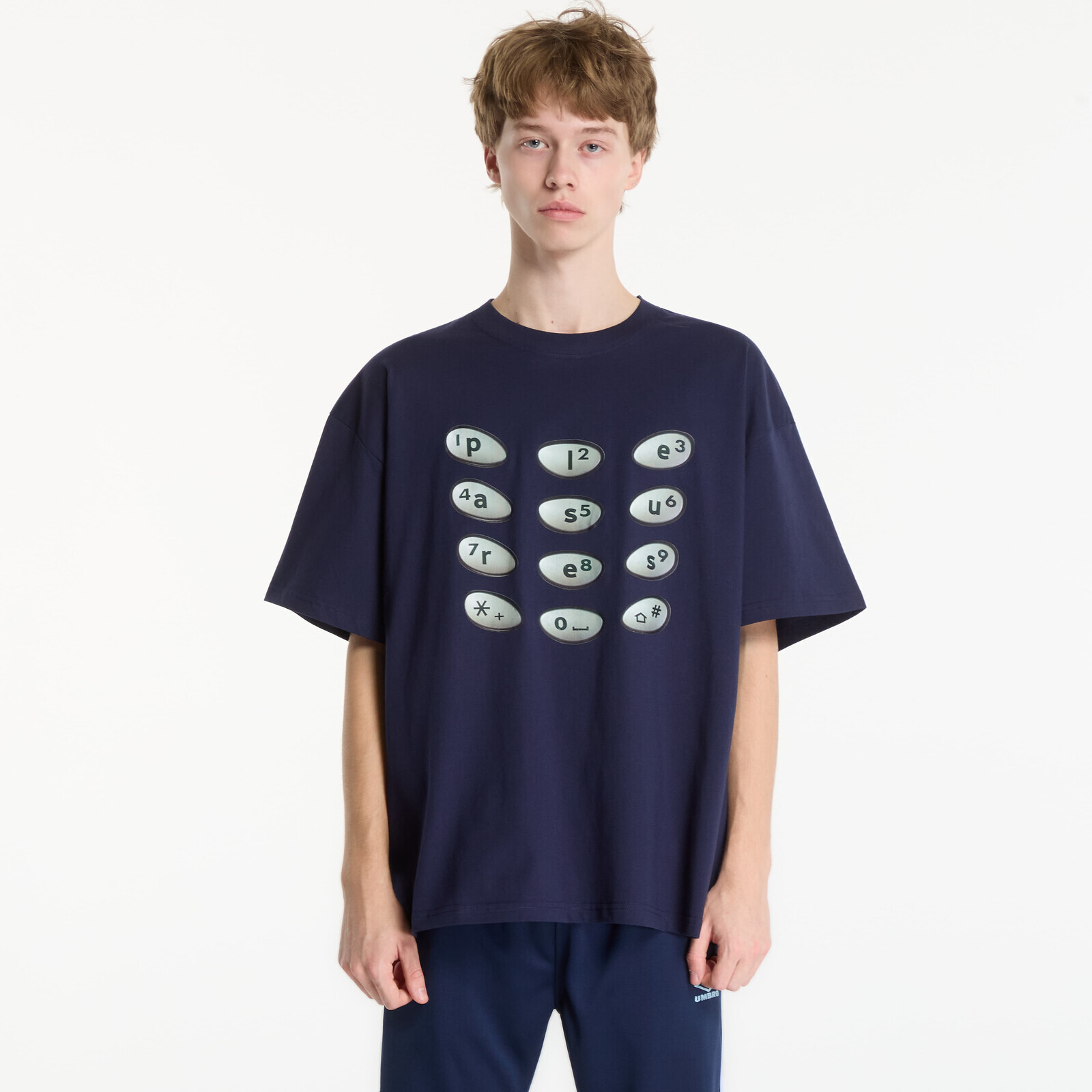 T-shirt PLEASURES Buttons T-Shirt Navy S