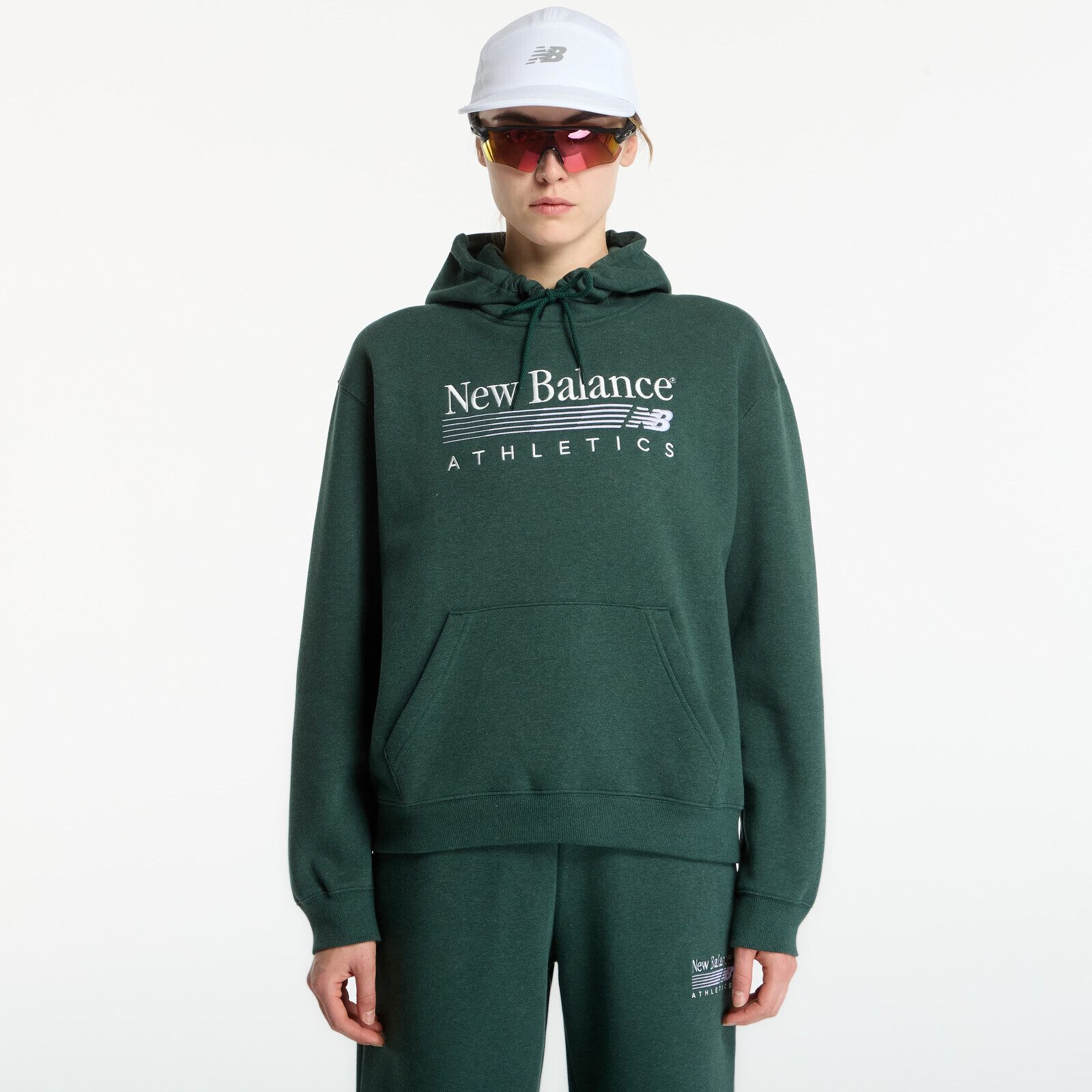 Sweatshirt New Balance Trackside Fleece Hoodie Nordic Green Heather M