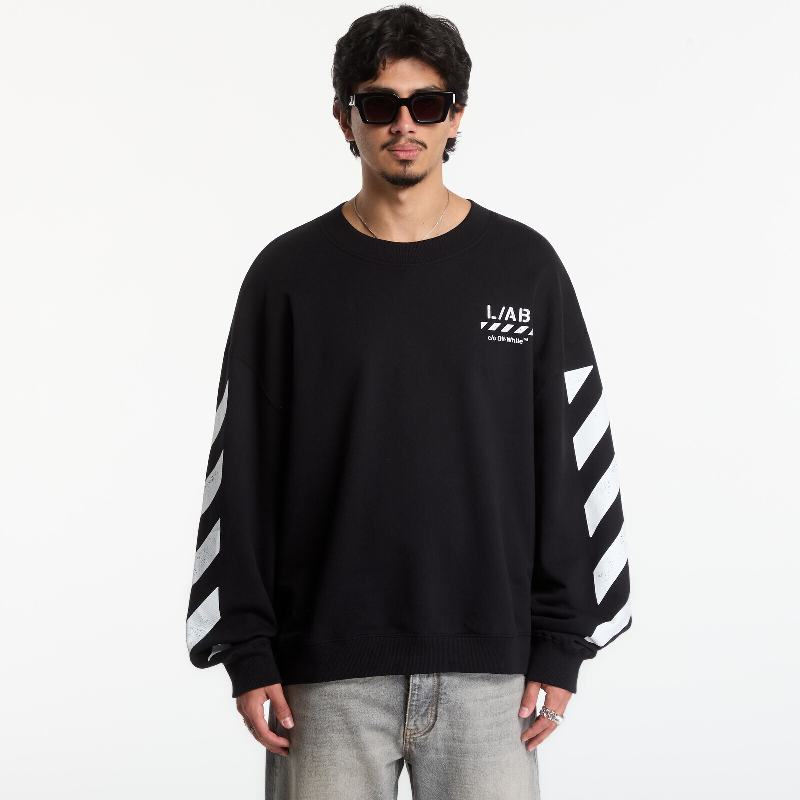 Sweatshirt L/AB c/o Off-White™ Diag Crew Neck Sweatshirt Black S