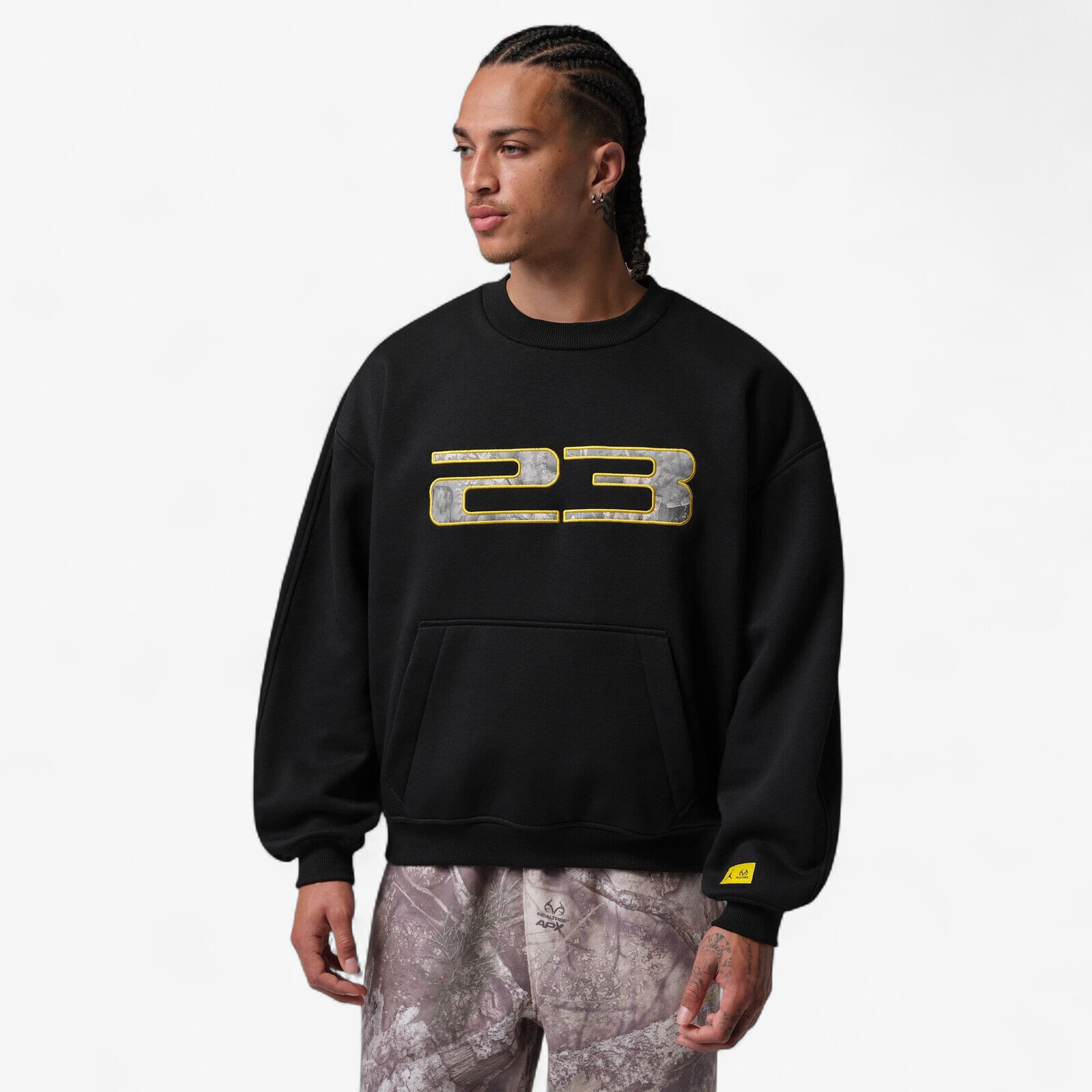 Sweatshirt Jordan Brooklyn Realtree Crew-Neck Sweatshirt Black/ Bright Citron XXL