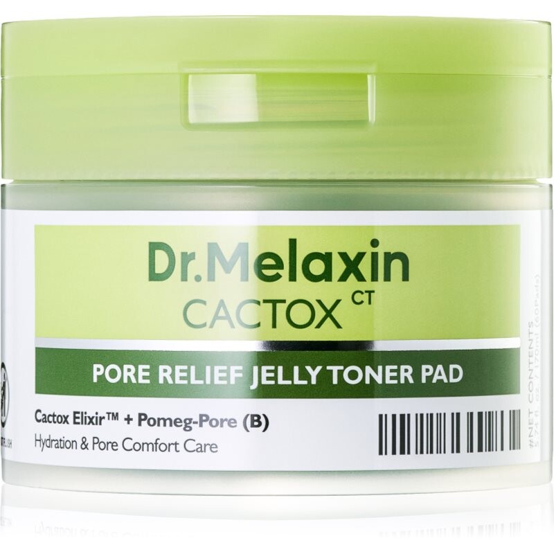 Dr. Melaxin Cactox Pore Relief Jelly Toner Pad toner pads to smooth skin and minimise pores 60 pc