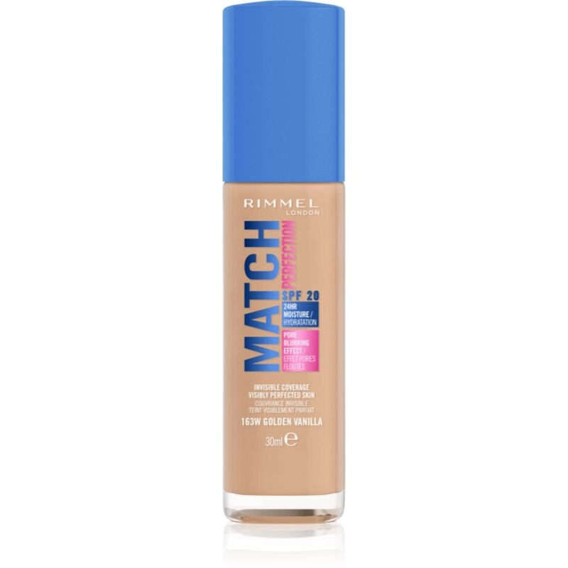 Rimmel Match Perfection liquid foundation SPF 20 shade 163W Golden Vanilla 30 ml