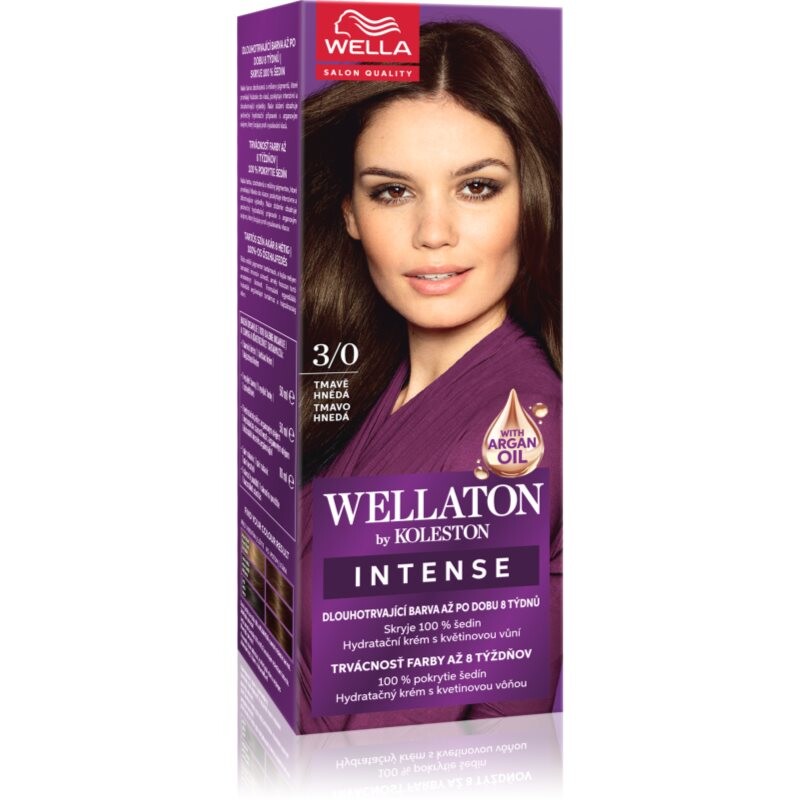 Wella Wellaton by Koleston permanent hair dye with argan oil shade 3/0 Dark Brown 1 pc