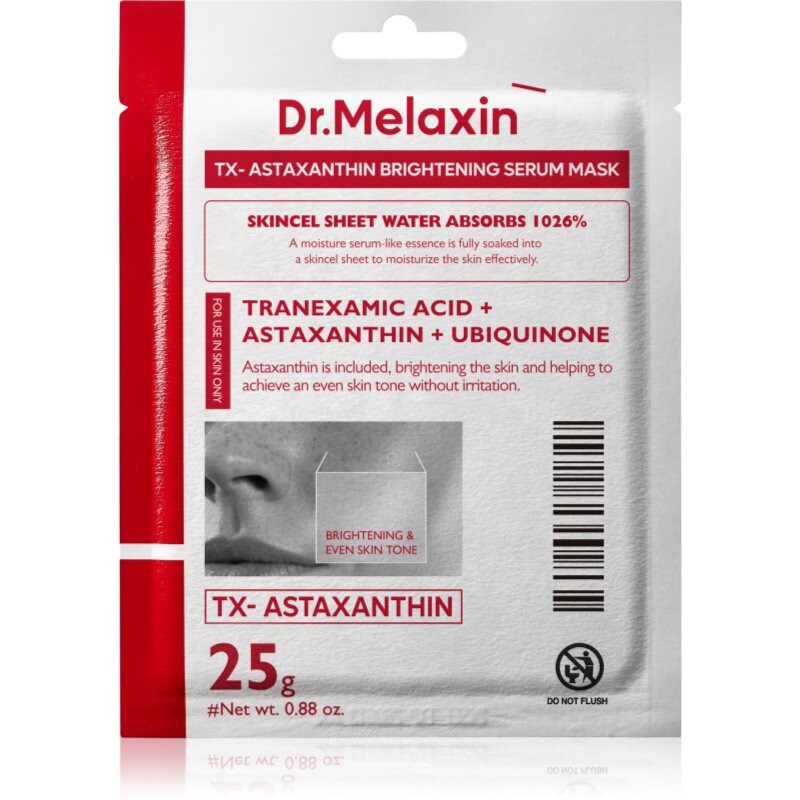 Dr. Melaxin TX Astaxanthin Brightening Serum Mask brightening sheet mask to even out skin tone 5x25 g