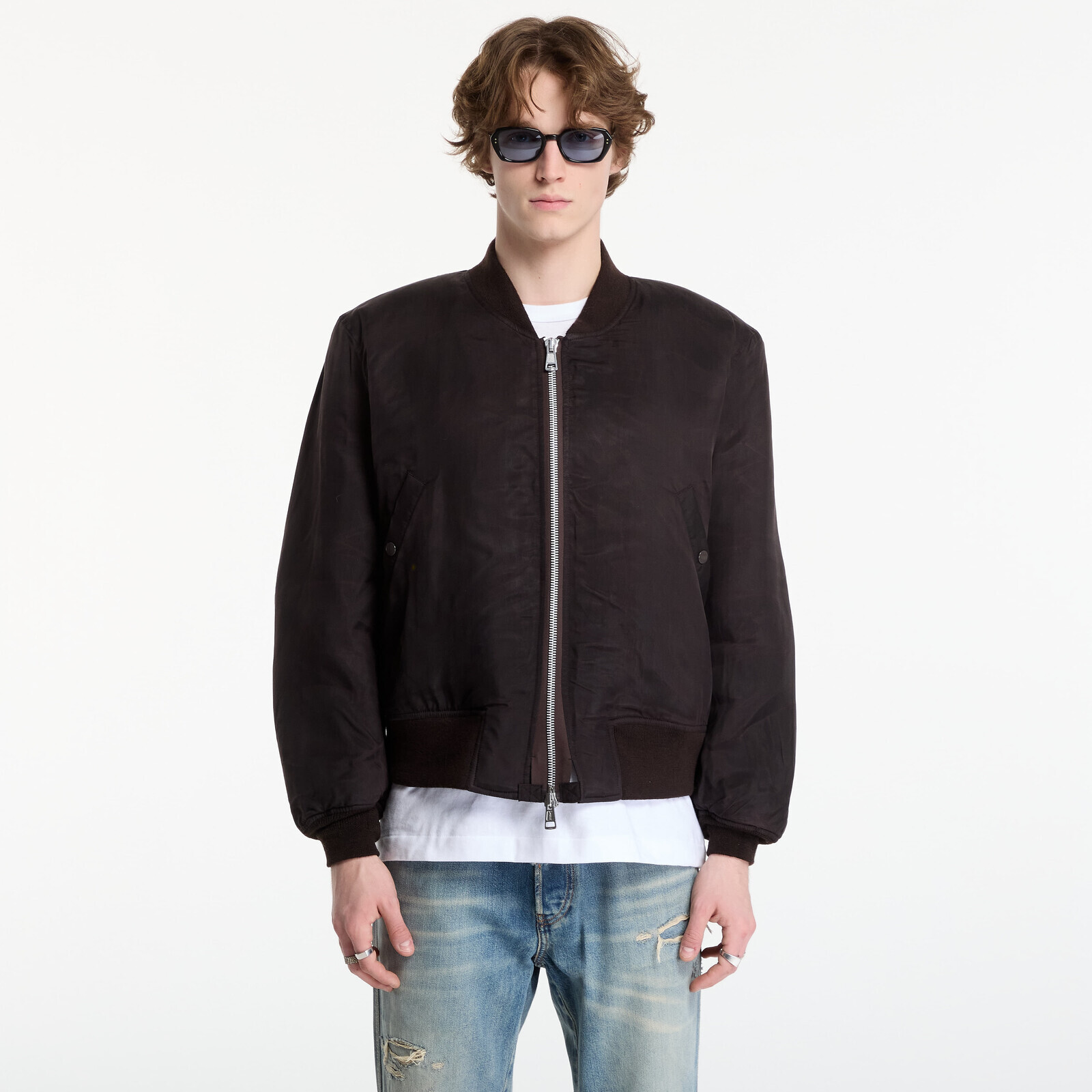 Jacket OUR LEGACY Bomber Root Brown Wax Dipped Cupro 52