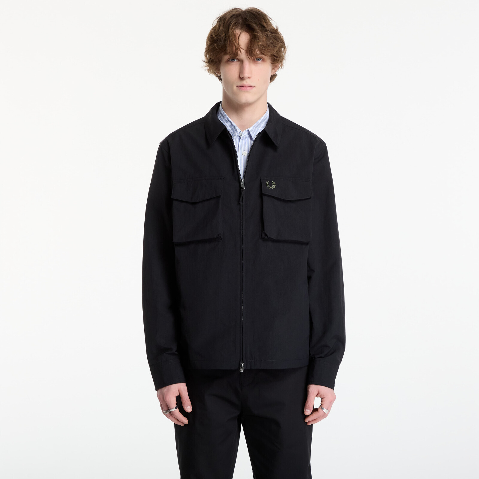 Shirt FRED PERRY Ripstop Pocket Overshirt Black XL