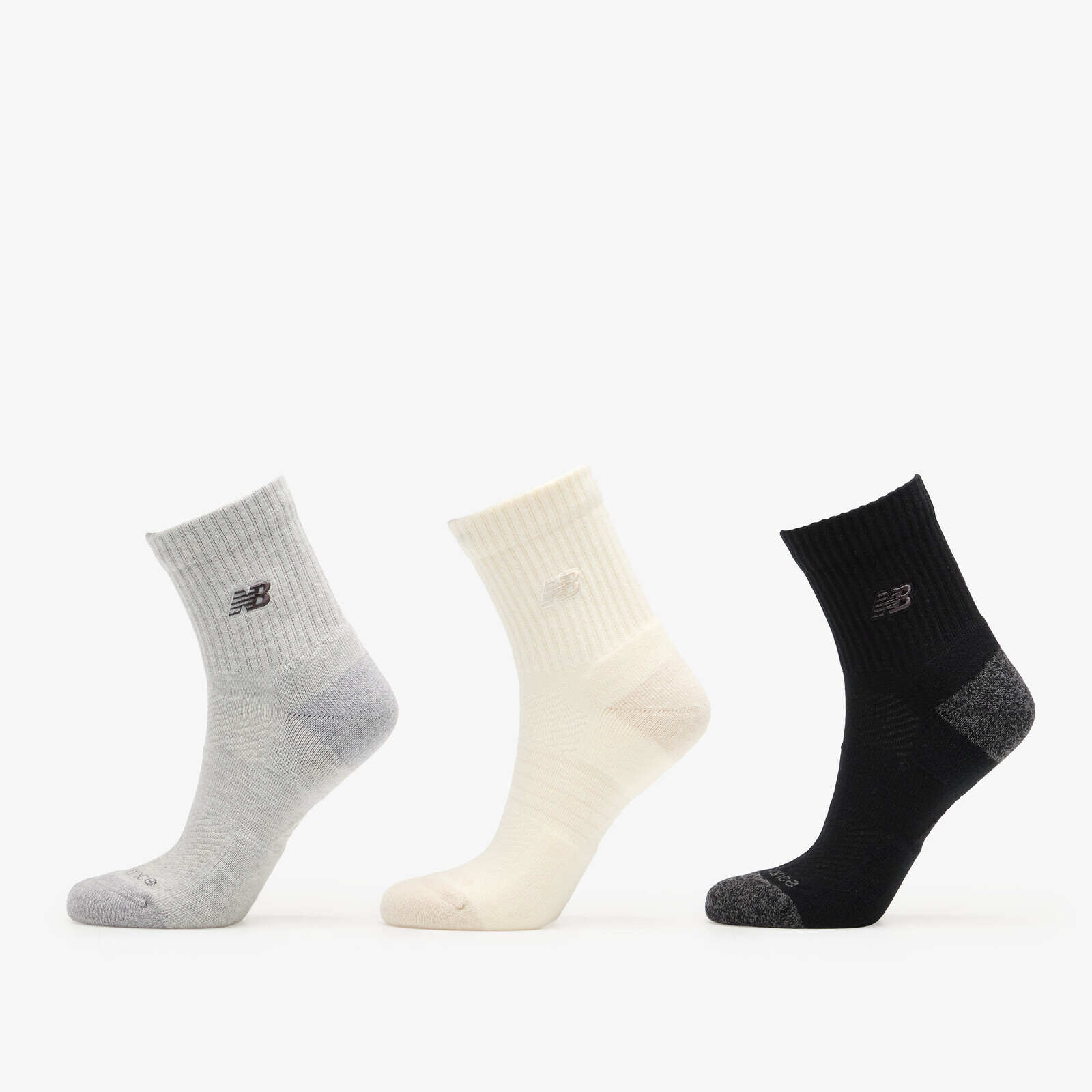 New Balance Active Premium QTR 3 Pack Black Multi/ Sea Salt/ Athletic Grey Heather M