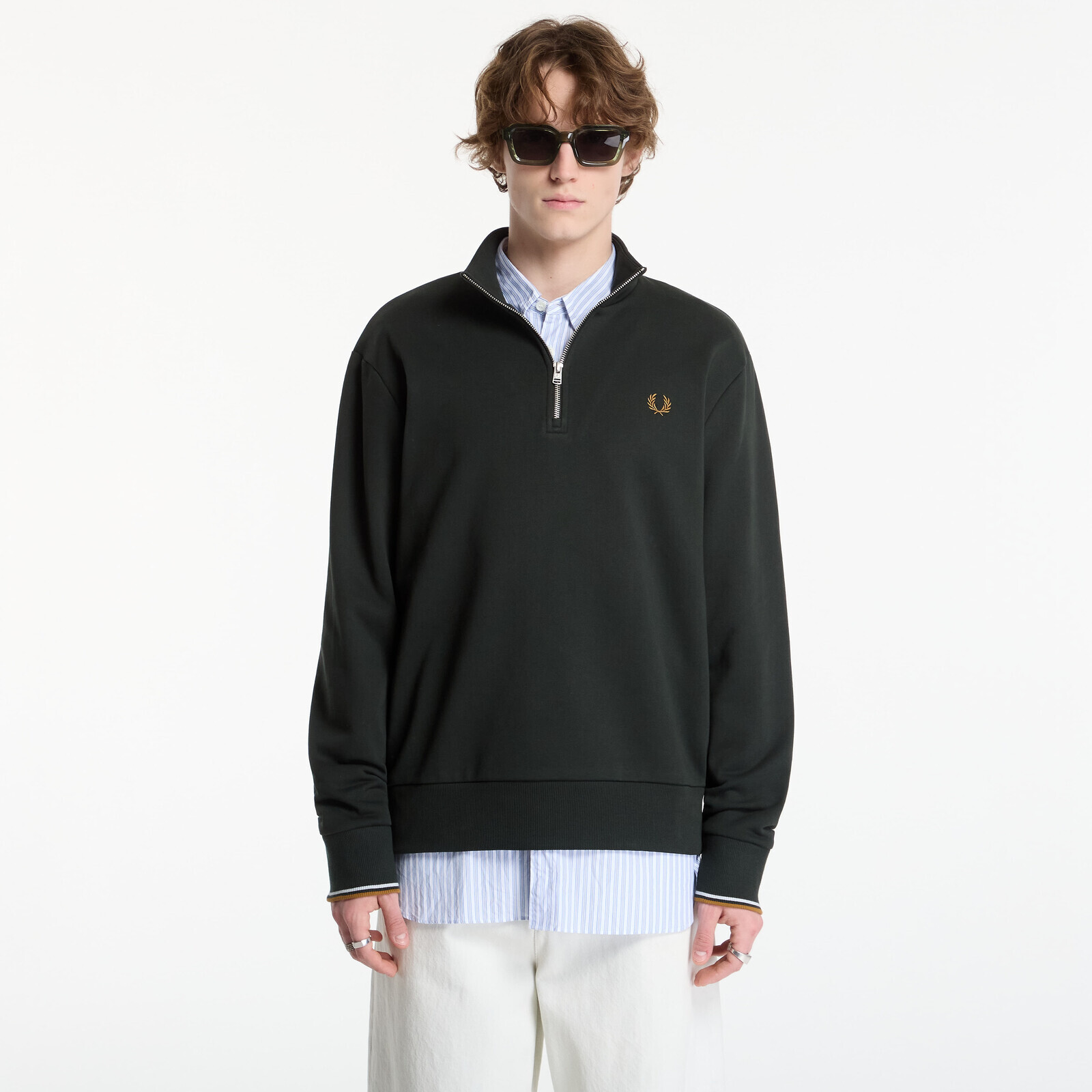 Sweatshirt FRED PERRY Half Zip Sweatshirt Black L