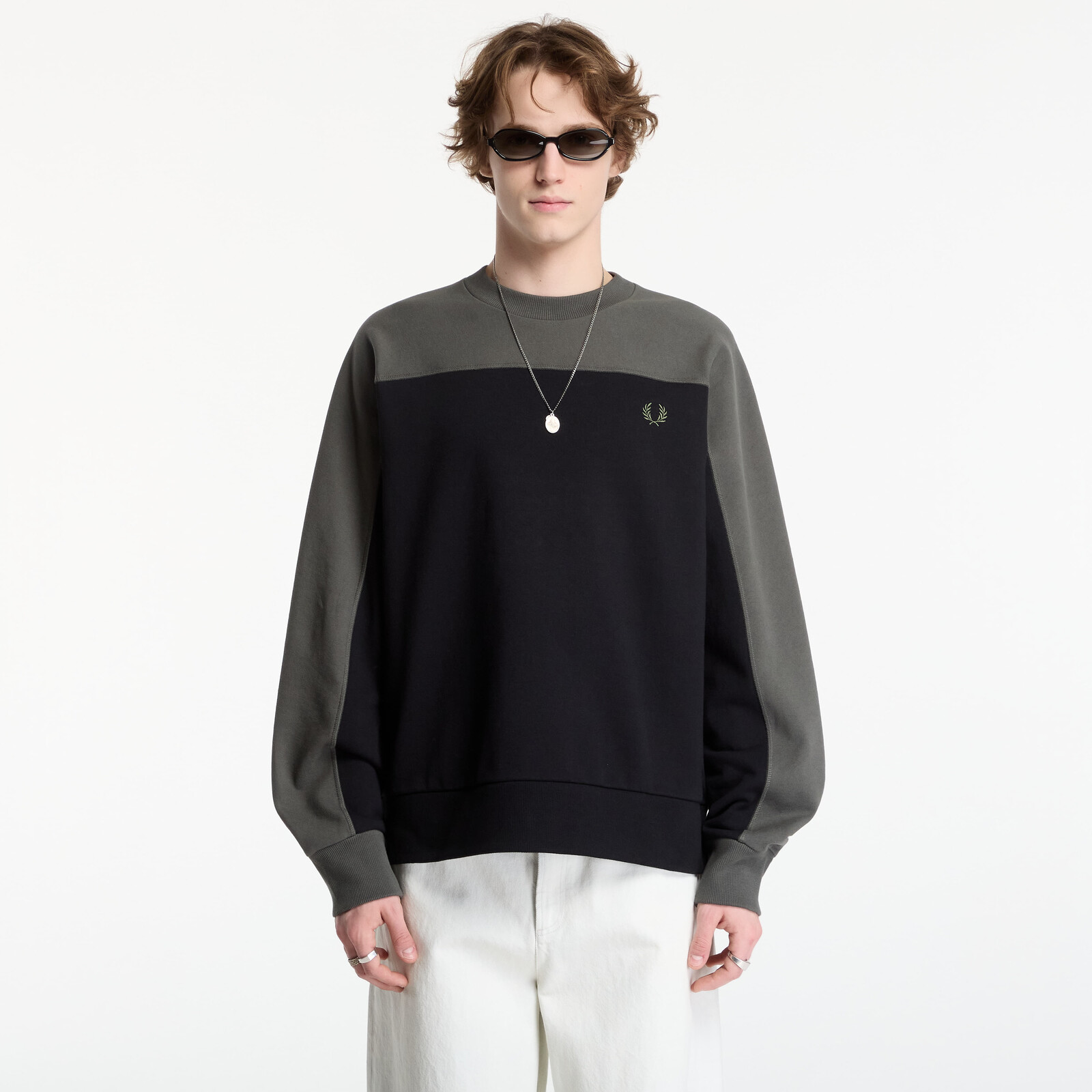Sweatshirt FRED PERRY Colour Block Sweatshirt Black M