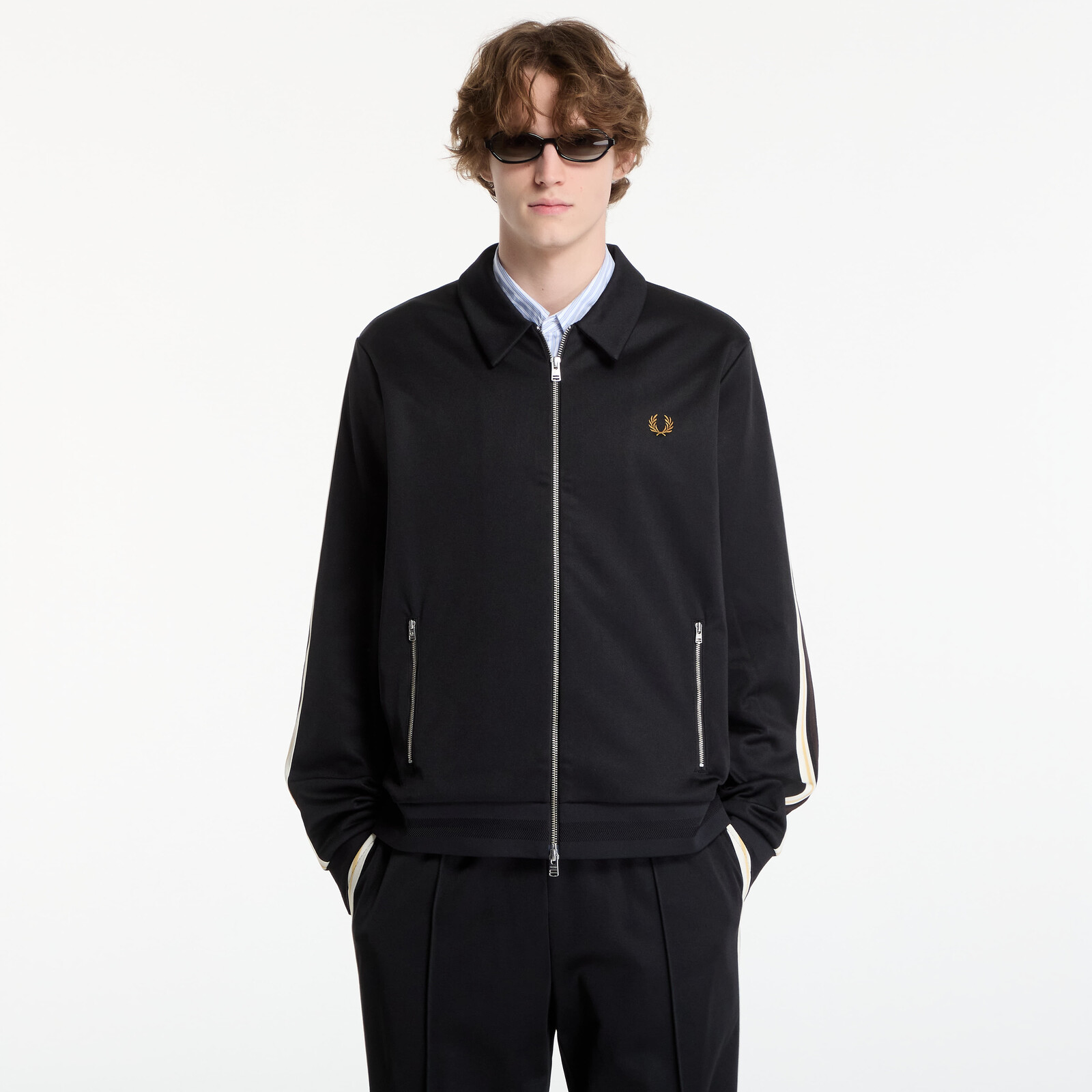 Sweatshirt FRED PERRY Tipped Tape Track Jacket Black M