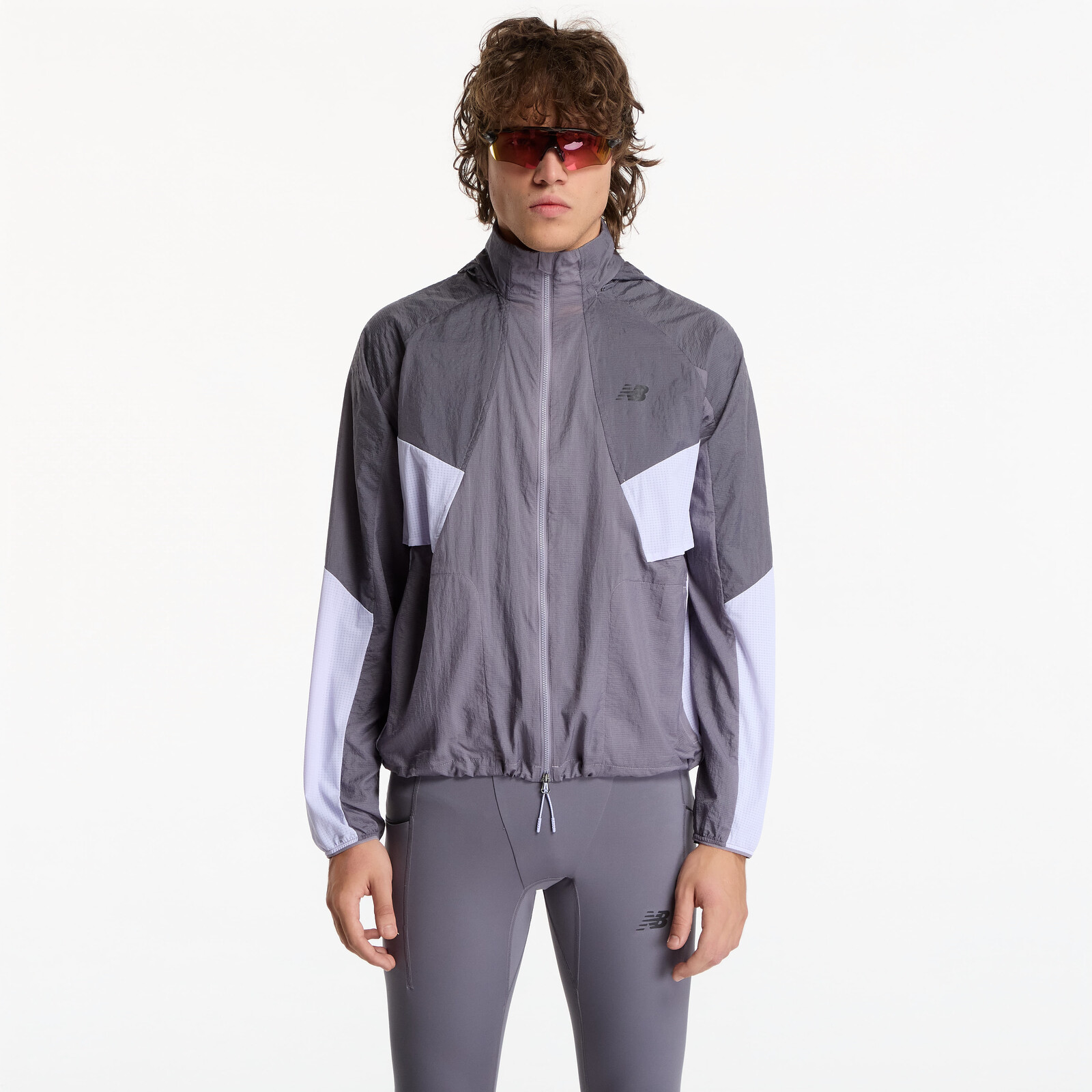 Jacket New Balance Reflective RC Jacket Off-Line Grey/ Smoked Violet L