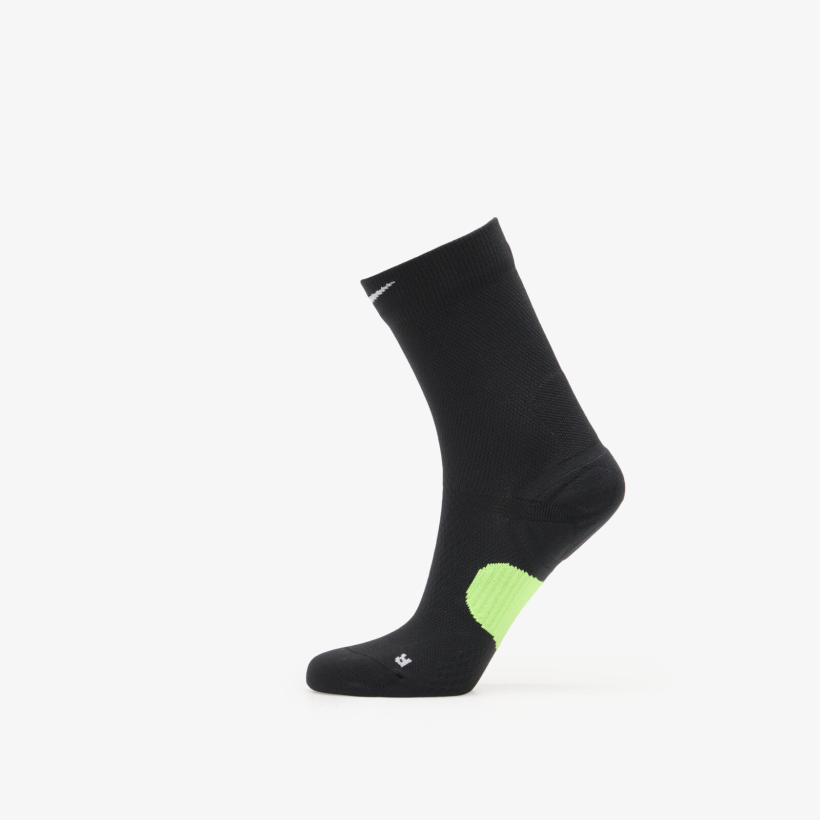 Nike Run Midweight Running Crew Socks 1-Pack Black/ Volt/ White XL