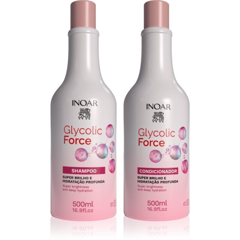 INOAR Glycolic Force Duo set for shiny and soft hair 2 pc