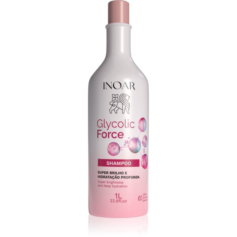 INOAR Glycolic Force Shampoo shampoo for shiny and soft hair 1000 ml