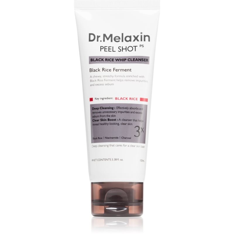 Dr. Melaxin Peel Shot Black Rice Whip Cleanser exfoliating foam cleanser to brighten and smooth the skin 100 ml
