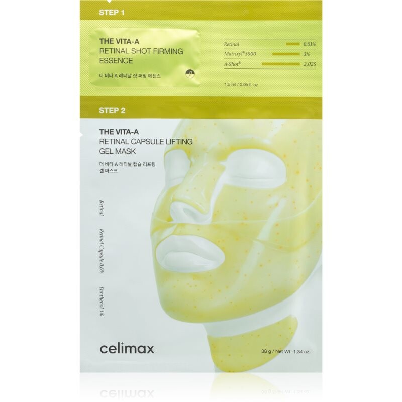 celimax The Vita-A Retinal Capsule Lifting Gel Mask intensive lifting mask with anti-ageing effect 1 pc