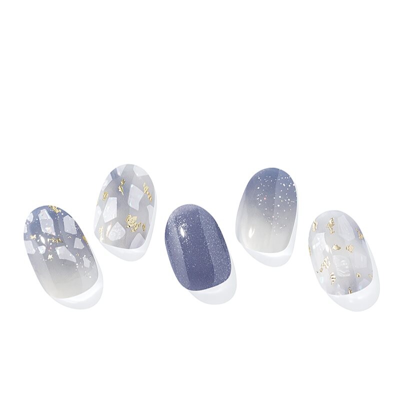 ohora Semi Cured Gel Nail Strips N Gleam Blue nail stickers shade ND-079-J 1 pc