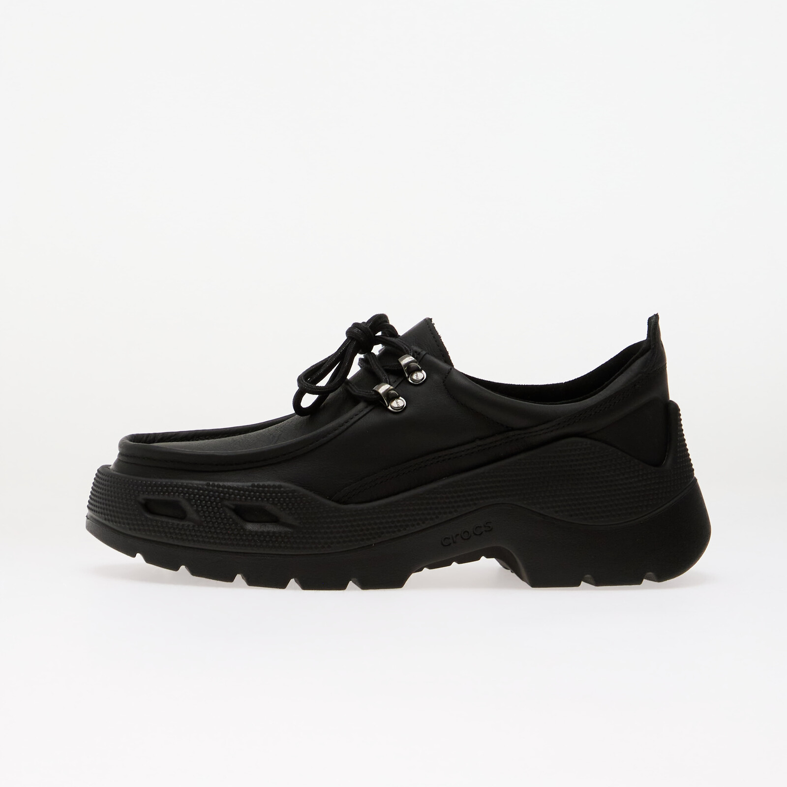 Shoes Crocs Gallery Leather Shoe Black/ Black 12