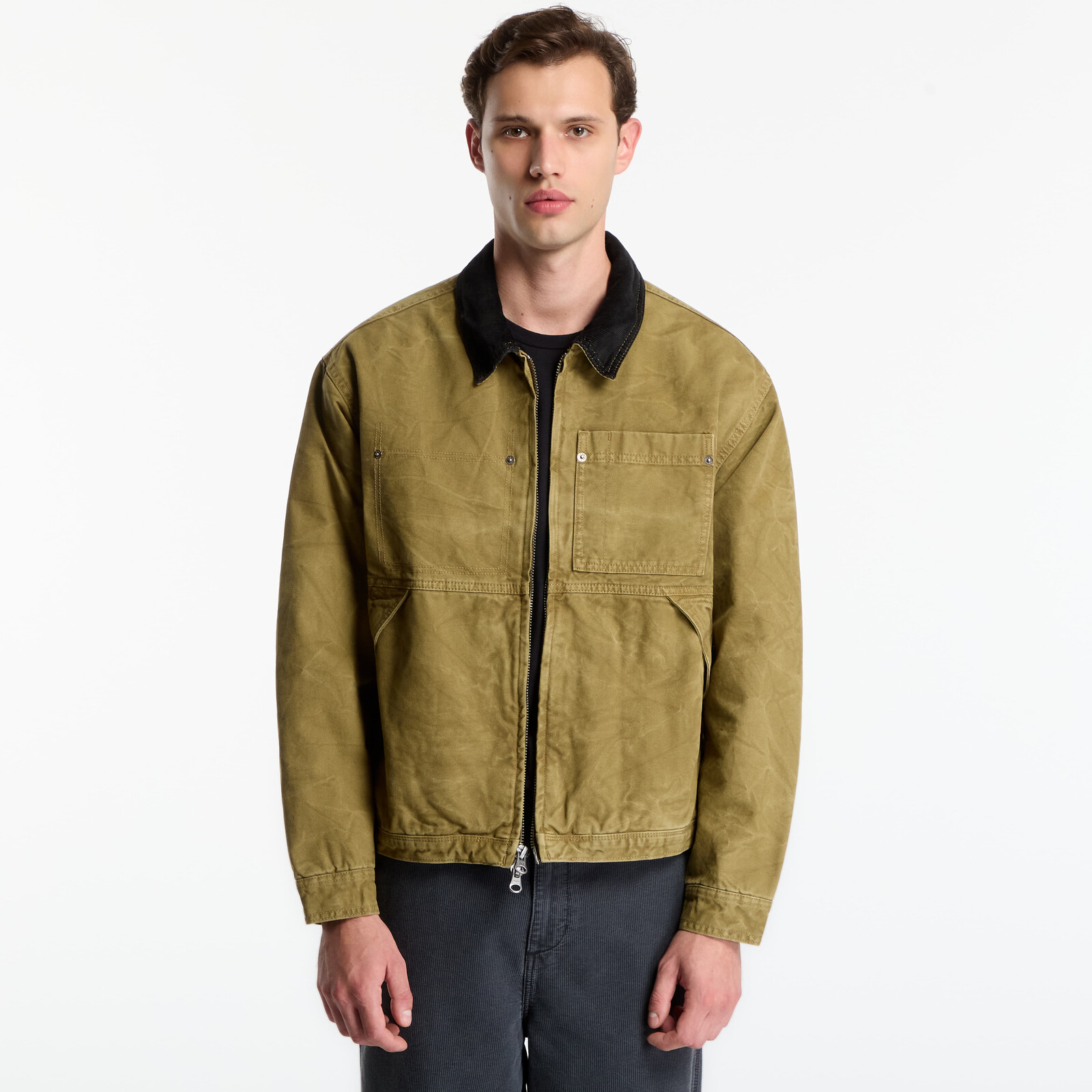 Jacket Vans Nico Chore Canvas Jacket Olive Brown L
