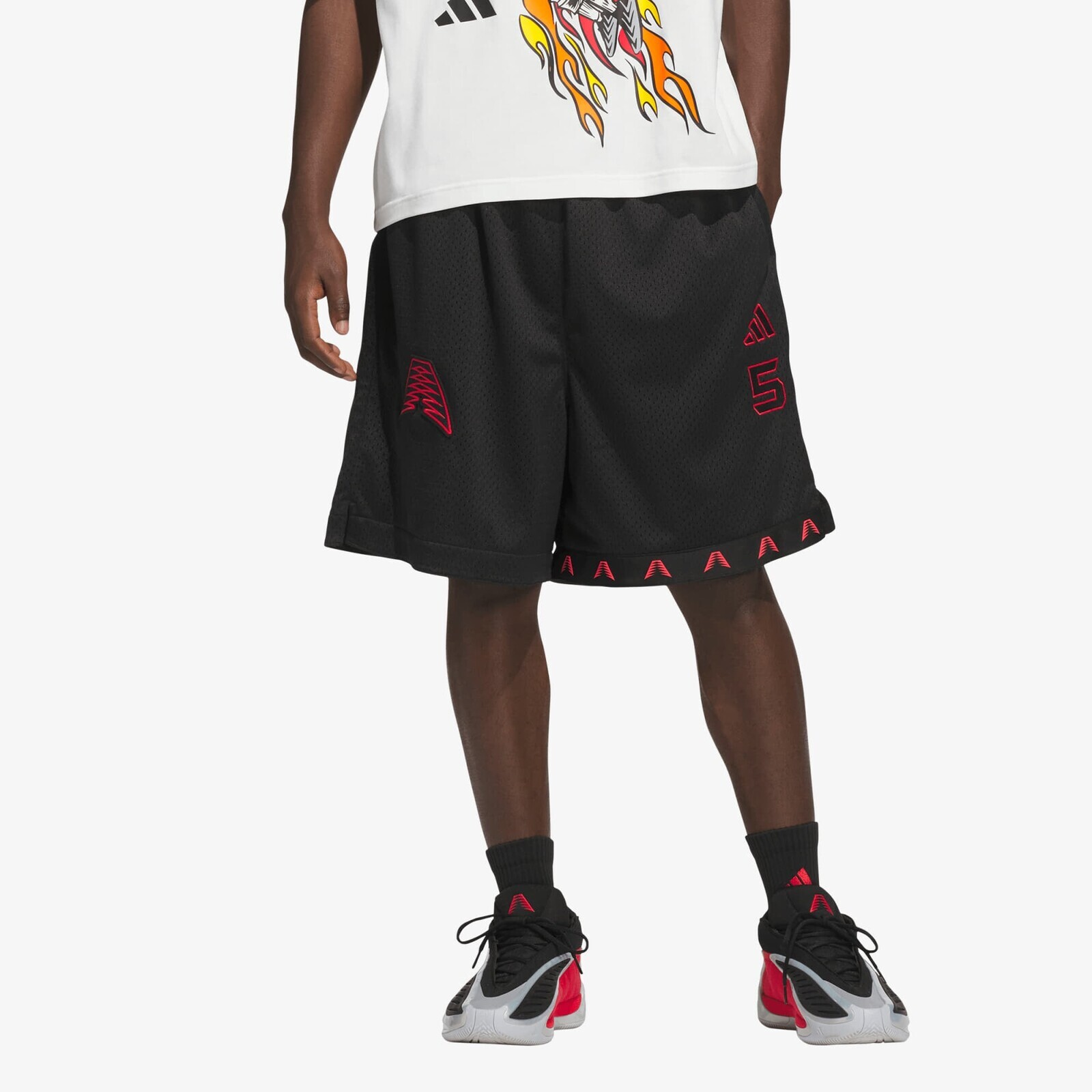 adidas Anthony Edwards Foundation Short Black/ Pure Ruby S