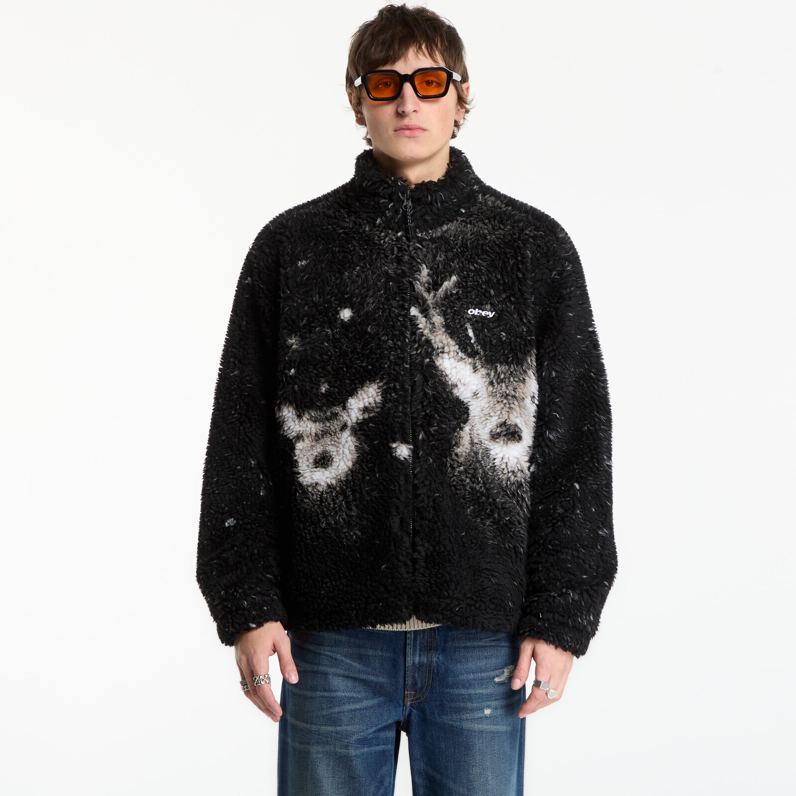 Jacket Obey Deer Sherpa Jacket Black Multi XL