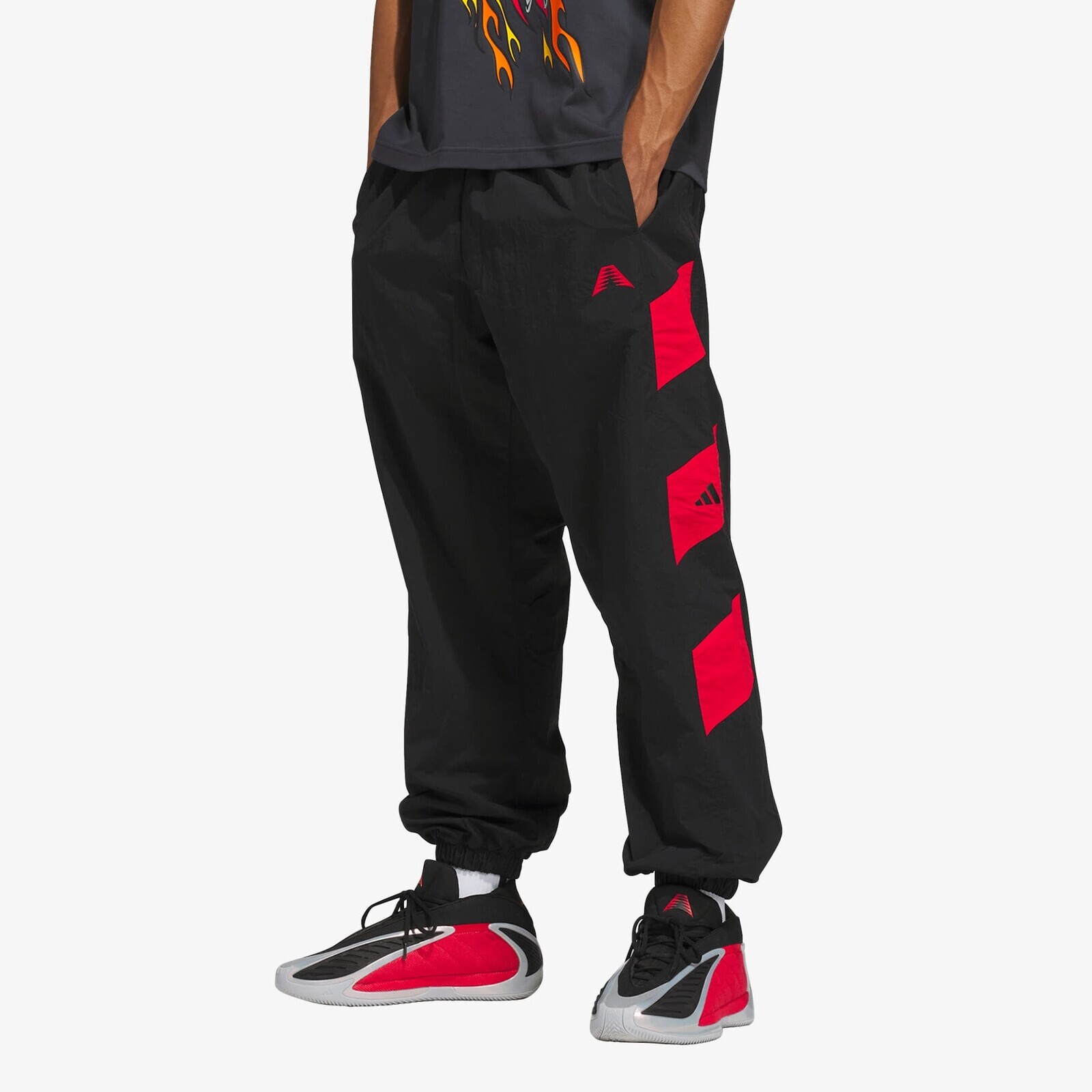 Pants adidas Anthony Edwards Foundation Track Pant Black/ Pure Ruby M