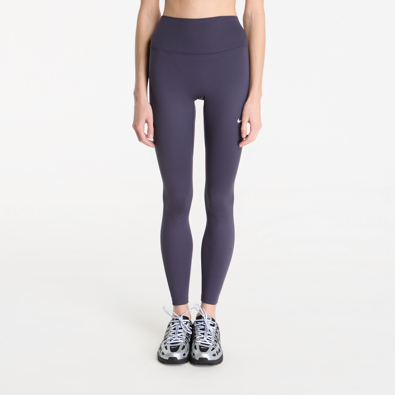 Pants Nike One Seamless Front High-Waisted Full-Length Leggings Gridiron/ White XL