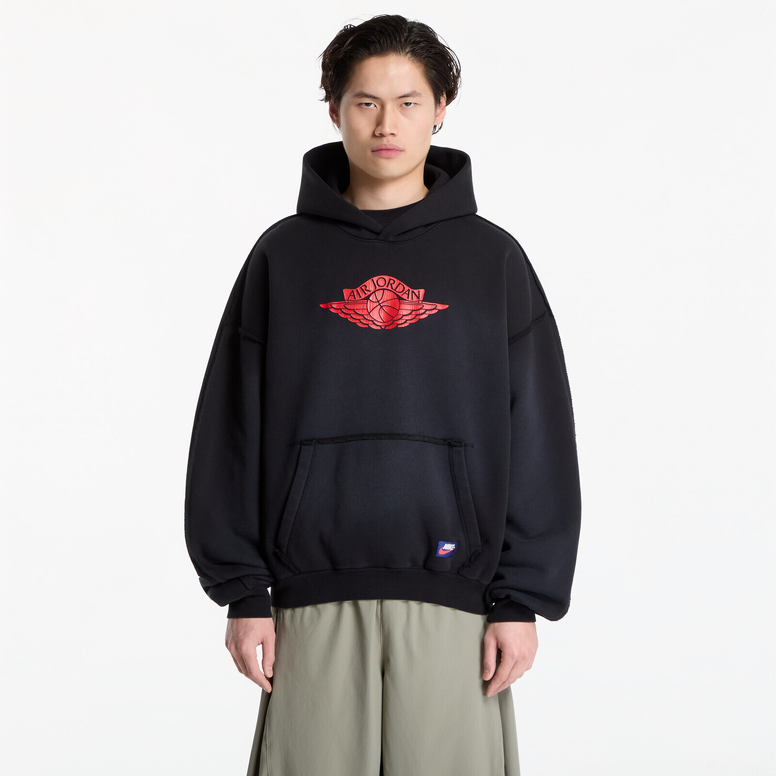 Sweatshirt Jordan Flight Wings Men's Fleece Pullover Hoodie Black/ University Red M