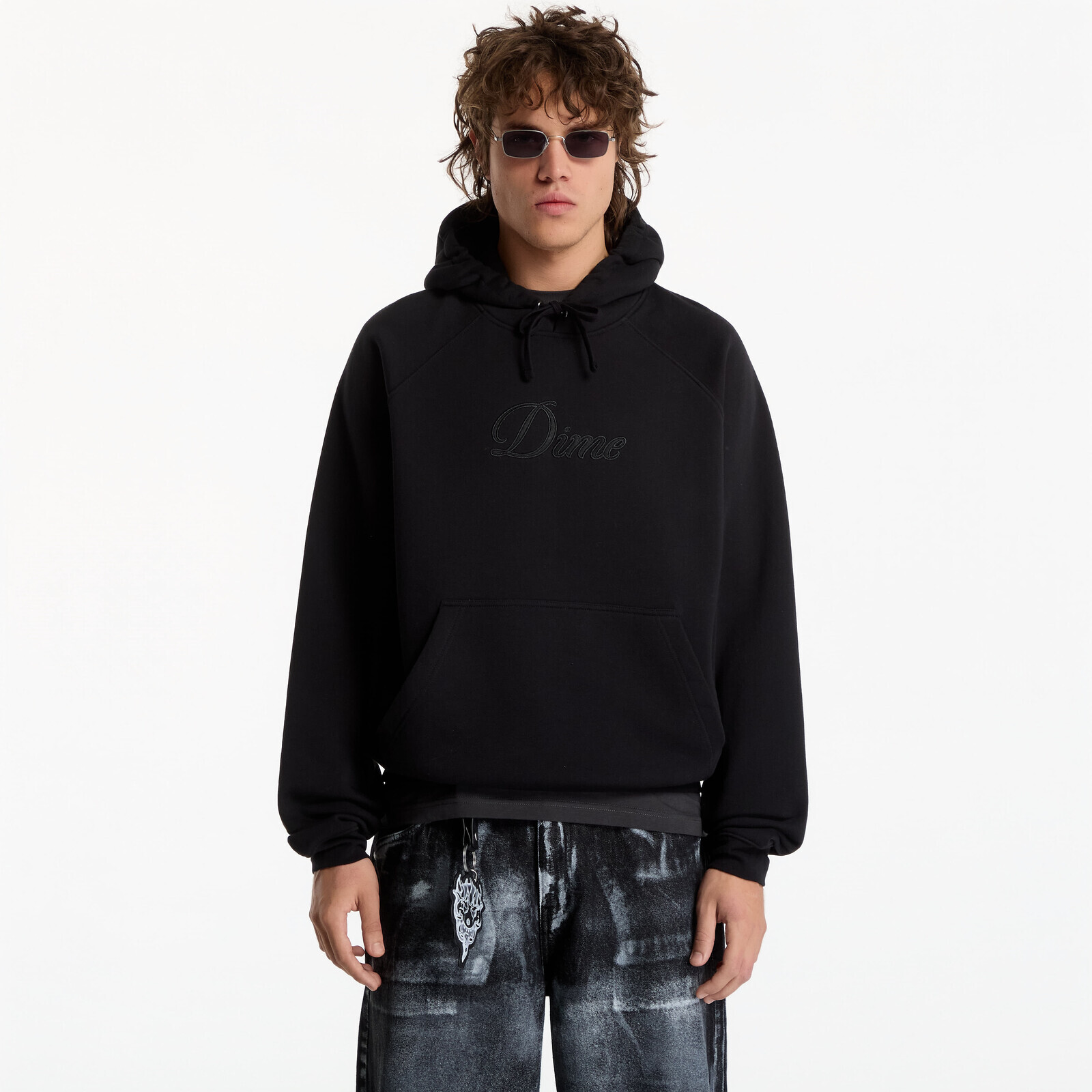 Sweatshirt Dime Cursive Logo Hoodie UNISEX Black S