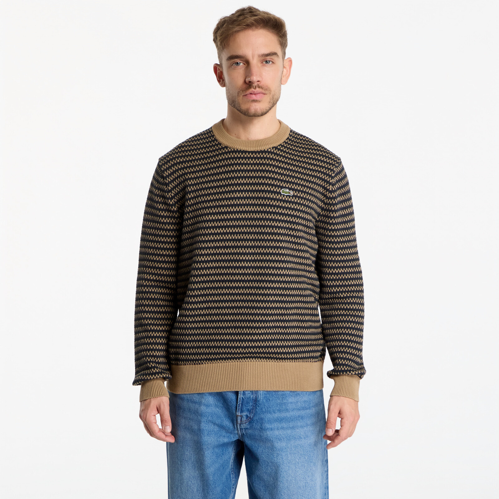 Sweater Lacoste Crewnecks Sweaters Cookie/Sinople-Dark Navy Blue 4