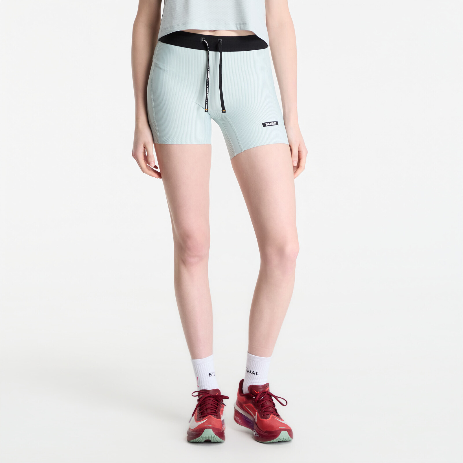 BANDIT Women's Striped Cadence™ 5 Compression Shorts Mist/ Lagoon L
