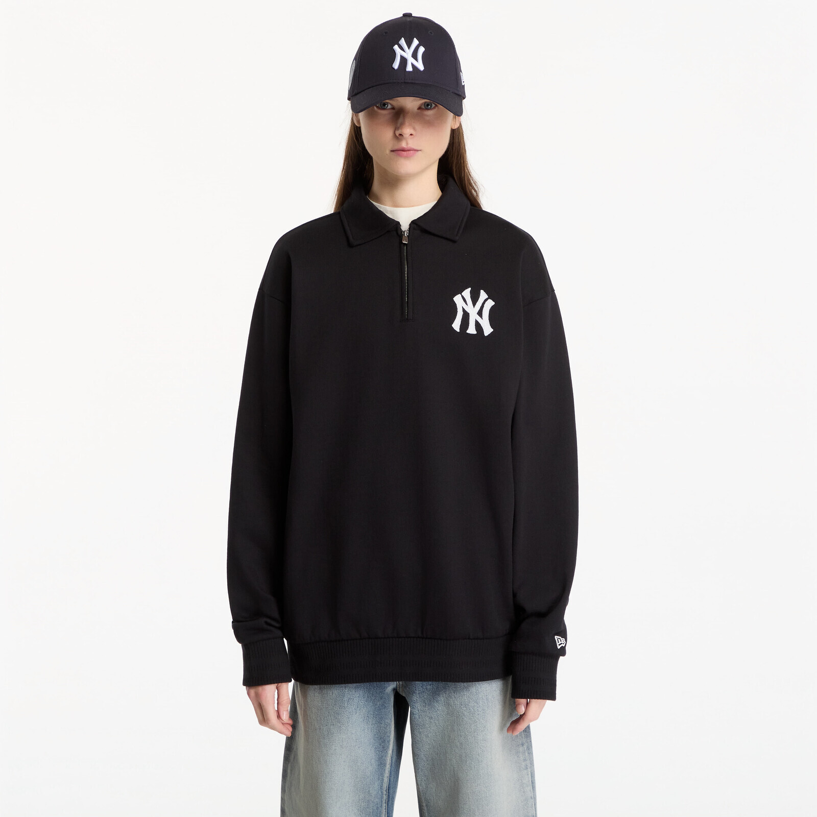 Sweatshirt New Era MLB Quarter Zip New York Yankees UNISEX Black XL