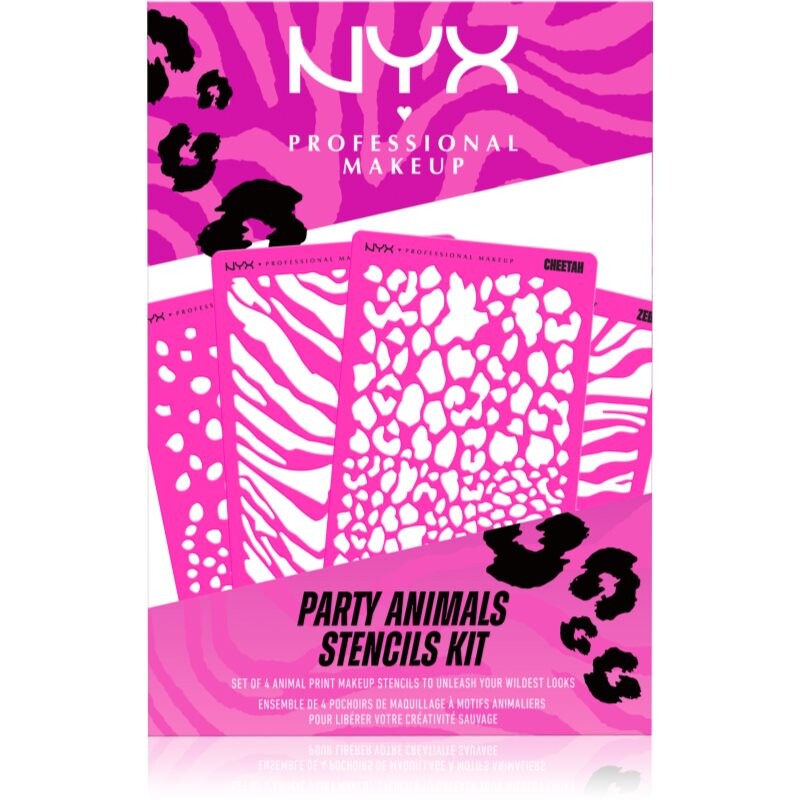 NYX Professional Makeup Party Animals Stencils Kit stencils for body and face 4 pc