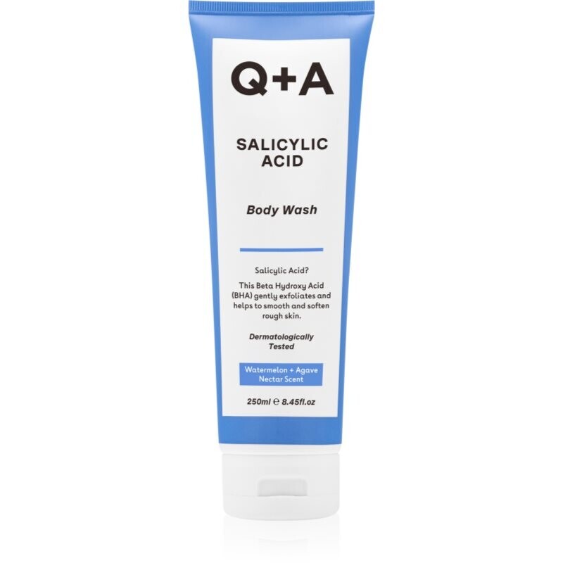 Q+A Salicylic Acid exfoliating shower gel with salicylic acid fragrance Watermelon + Agave Nectar 250 ml