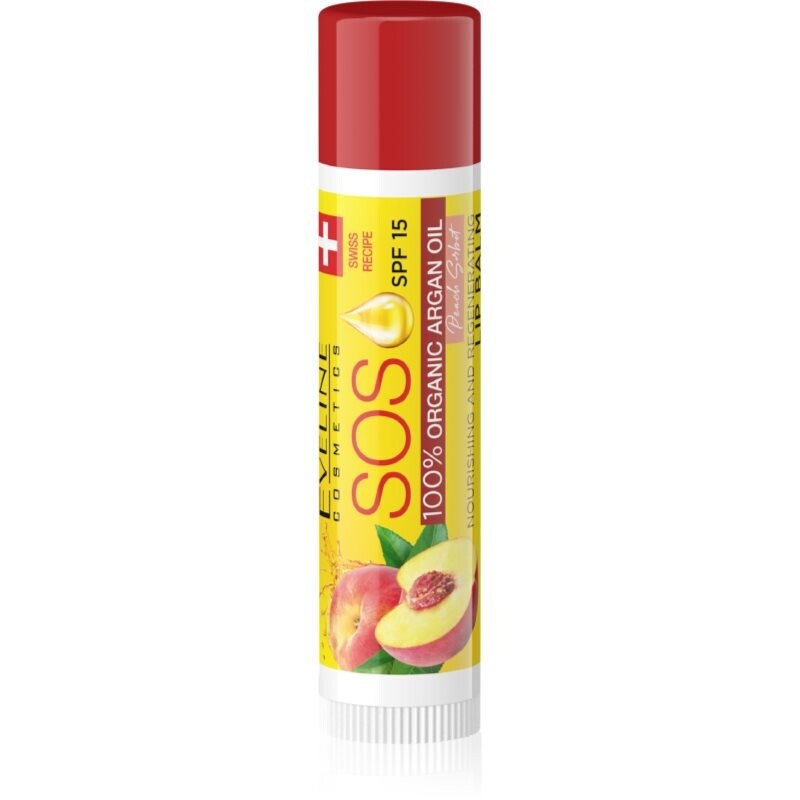 Eveline Cosmetics SOS Lip Balm nourishing lip balm SPF 15 with aroma Peach Sorbet 1 pc