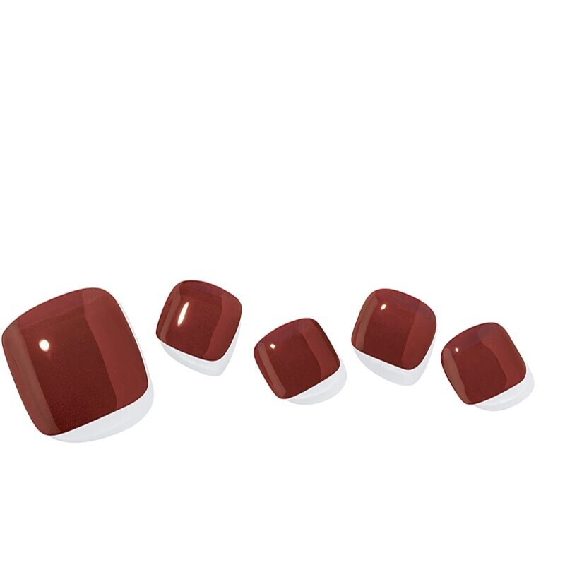 ohora Semi Cured Gel Pedicure Strips P Chilly Red nail stickers for legs shade PB-042 1 pc