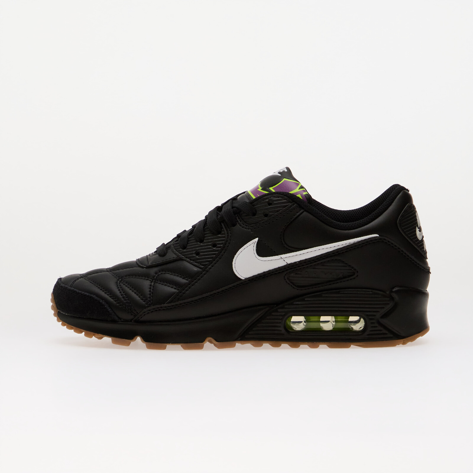 Sneakers Nike Air Max 90 Premium Black/ White-Gum Med Brown-Volt UK 11