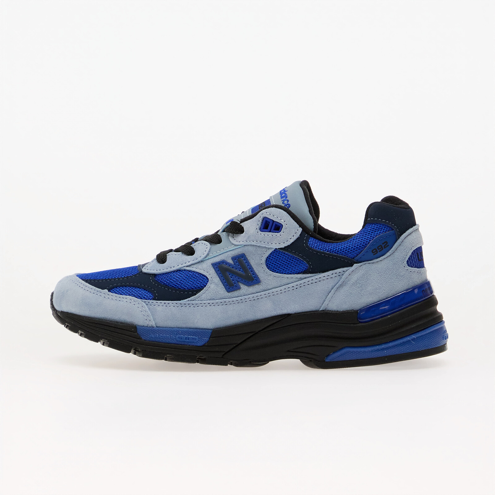 Sneakers New Balance 992 Made in USA Light Artic Grey/ Black/ Blue Gemstone UK 4.5