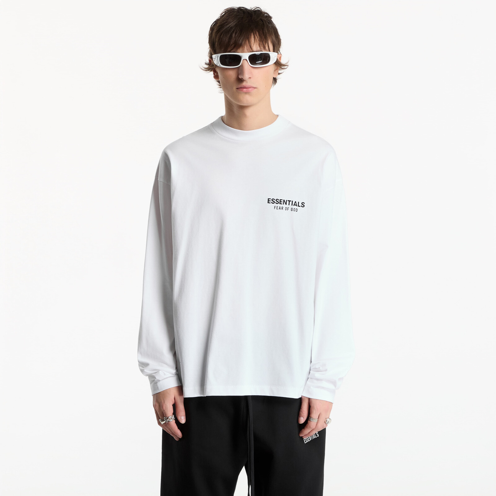 T-shirt Fear of God Essentials Classic Fit Long Sleeve T-Shirt Bright White XL
