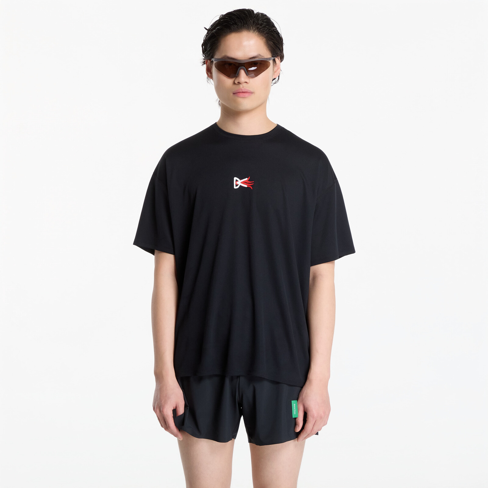T-shirt District Vision Short Sleeve Boxy Training Tee Black Flame L
