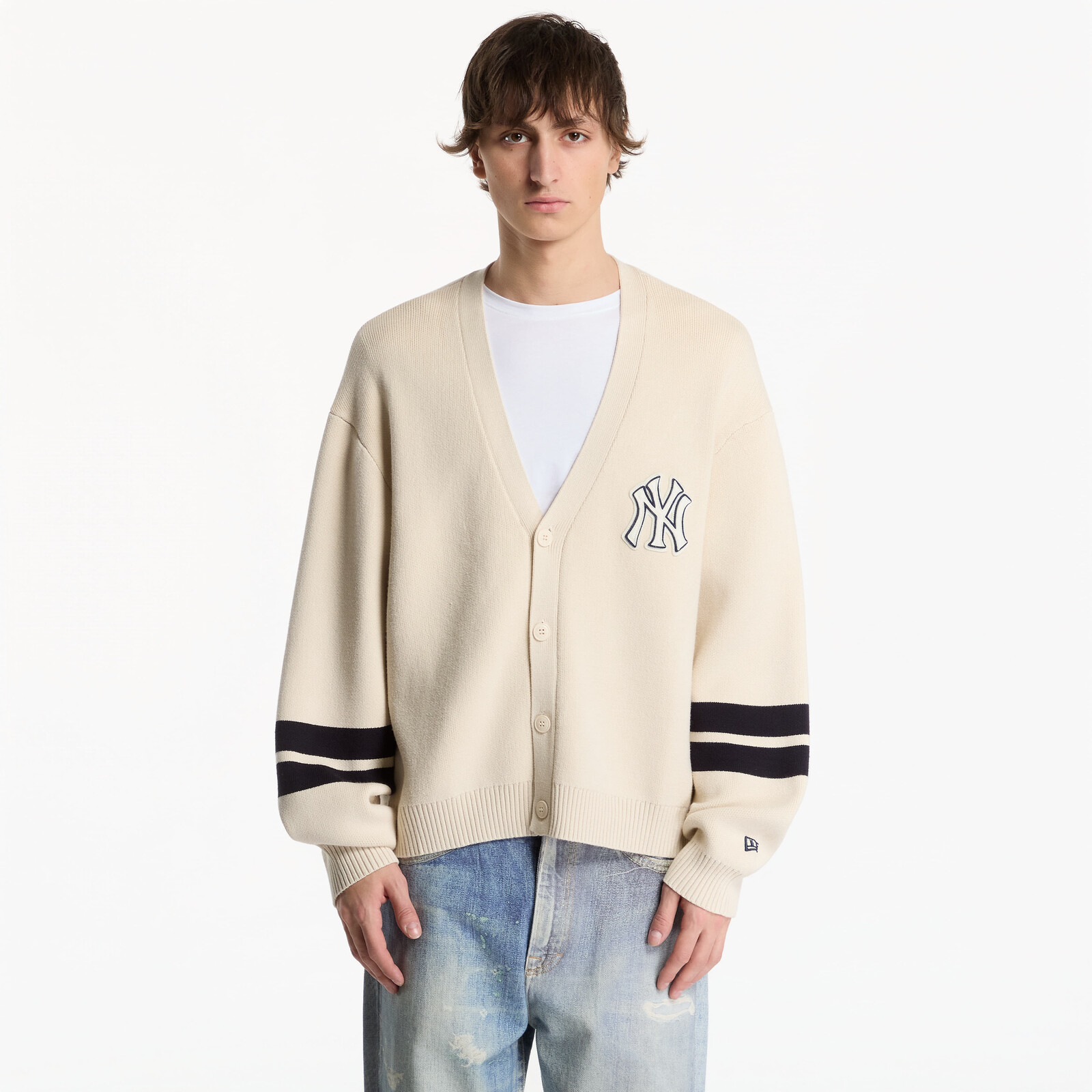 Sweater New Era MLB Knit Cardigan New York Yankees UNISEX Light Caramel L