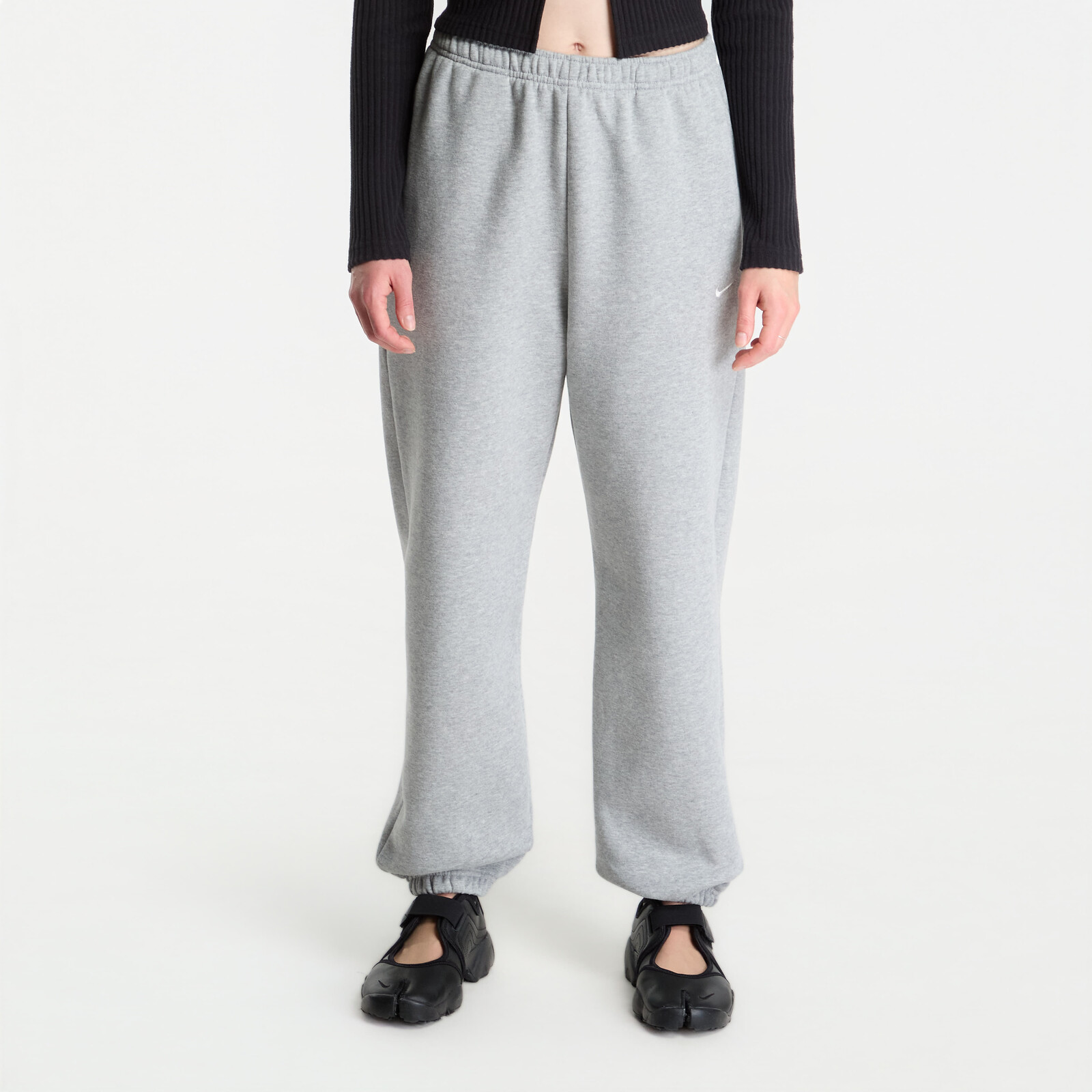 Pants Nike Studio Fleece Medium Weight High-Rise Oversized Cuffed Pants Dk Grey Heather/ Sail XL