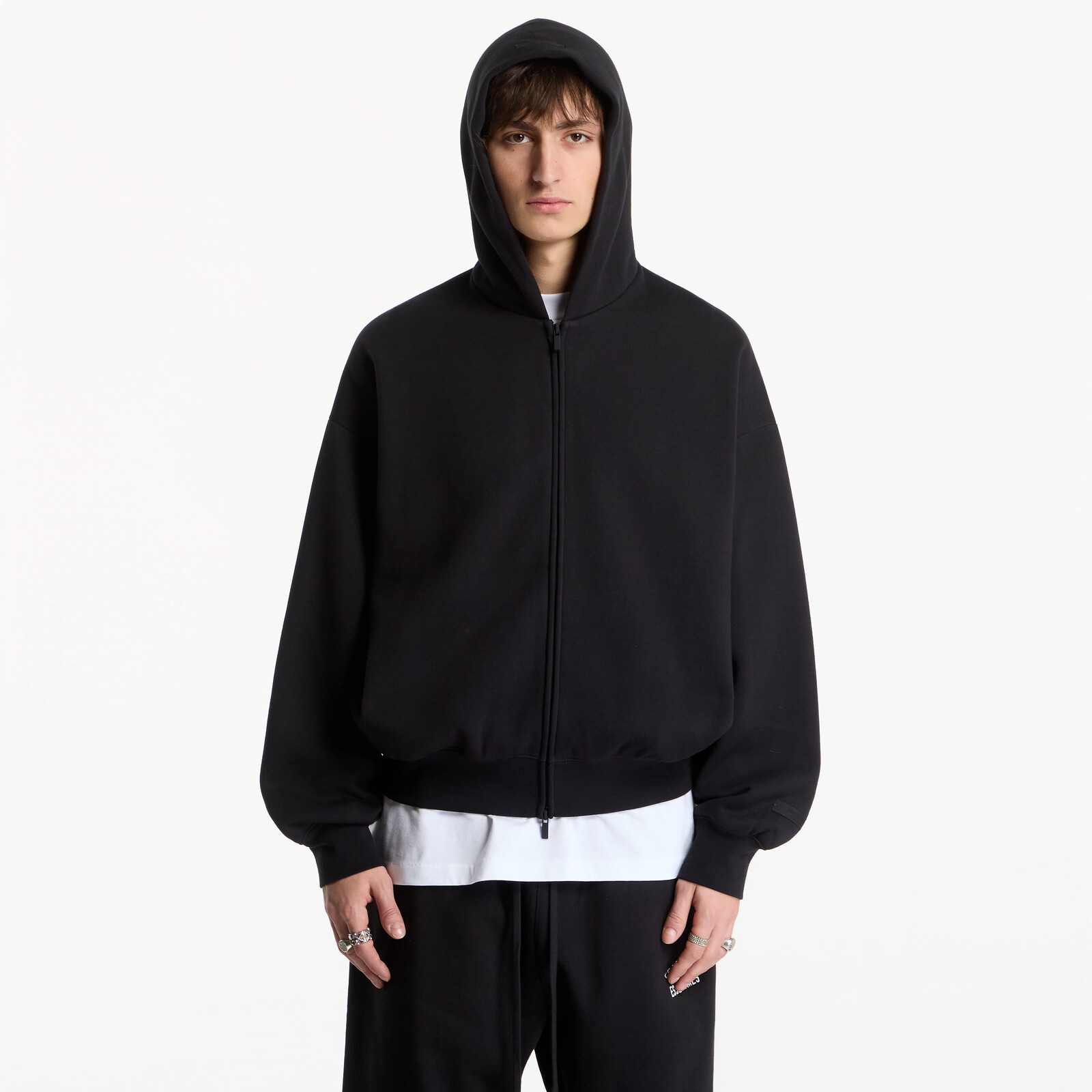 Sweatshirt Fear of God Essentials Classic Fit Fleece Zip-Up Hoodie Vintage Black S