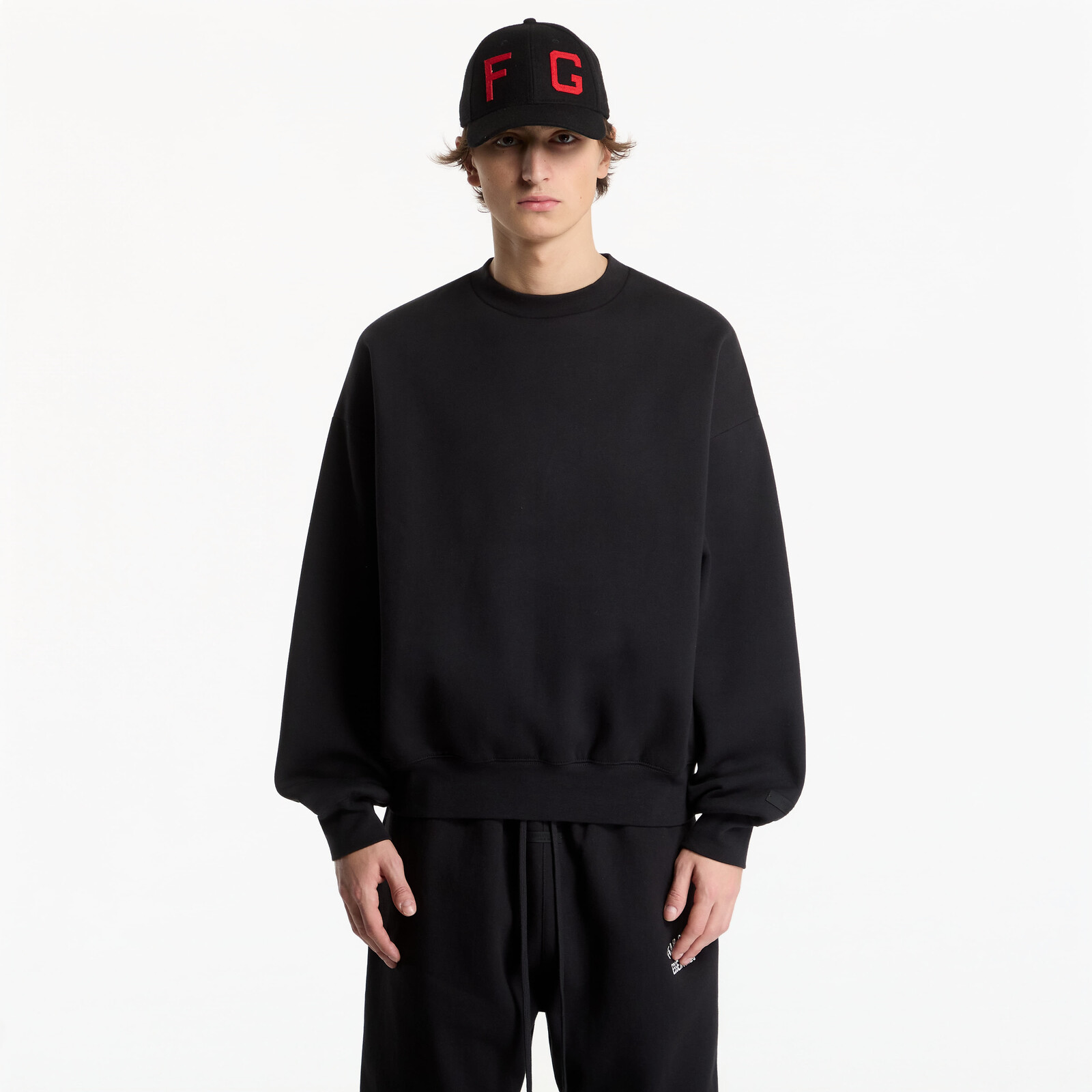 Sweatshirt Fear of God Essentials Classic Fit Fleece Crewneck Vintage Black S