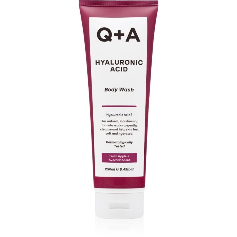 Q+A Hyaluronic Acid moisturising shower gel with hyaluronic acid fragrance Fresh Apple + Avocado 250 ml