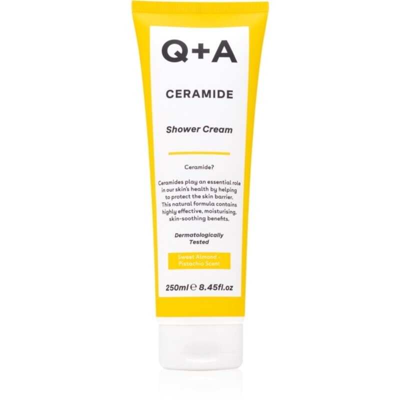 Q+A Ceramide shower cream to strengthen the skin barrier fragrance Sweet Almond + Pistachio 250 ml
