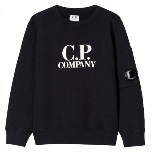 C.p. Company C.P Company Logo Print Goggles Sweatshirt Colour: NAVY, Size: 8 YEARS