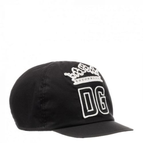 Dolce & Gabbana Kids DG Crown Cap Colour: BLACK, Size: LARGE